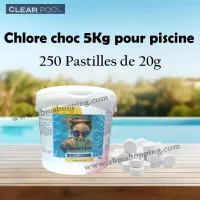 Chlore choc de 20g pour piscine 5kg | CLEAR POOL