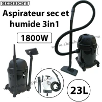 Aspirateur sec et humide 3in1 2800W 20L Heinrich s