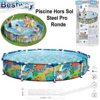 Piscine hors sol Steel Pro ronde 305 x 66 cm _Bestway (facturation disponible ) 