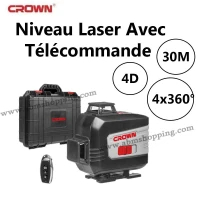 Niveau Laser Avec Télécommande 4x360 degré 4D 30M | CROWN