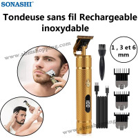 Tondeuse sans fil rechargeable inoxydable | SONASHI