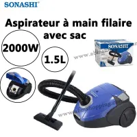 Garantie produit 2 ans  Aspirateur à main filaire avec sac 1.5L 2000W | SONASHI