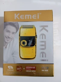 Rasoir électrique gold étanche Kemei - 2 lames - LCD - KM 2028 - gold