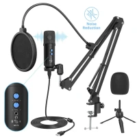 Dodocool Microphone À Condensateur USB Avec Support De Bras, Trépied De Bureau, Filtre Anti-Pop,