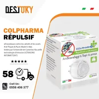 COLPHARMA Répulsif ultrasonique contre les cafards et les souris Anti-Tiques & Puces Made In Italy