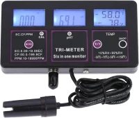 testeur d'eau multi-paramètres professionnel 6 en 1 pH / RH / EC / CF / (PPM)
