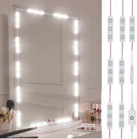 Lumières LED pour miroir de courtoisie, lampe de maquillage de style hollywoodien, LED blanche