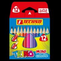 CRAYONS DE COULEURS TRINO MINI BOITE DE 12 PIECES "TECHNO"
