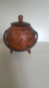 Mini chaudron en bois, Bibelot, boite, coffret 