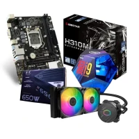 Intel Core i9-9900K CM Biostar H310 Alimen Hybrok 650W Bronze  Watercooling Cooler Master 240 L