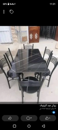 #طاولات.. #مطابخ.. #مطاعم.. دات جودة عالية... حطب من النوع الجيد.. وكراسي متينه  قياس طاوله. 120/70 