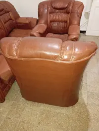 Salon en cuire et hêtre