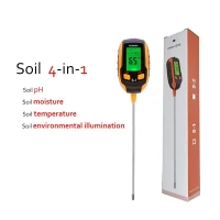 Testeur de Ph sol 4 en 1, analyseur de PH, pour thermomètre, humidité, lumière, tempirature.