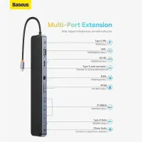 HUB BASEUS ELITEJOY GEN2 11PORT TYPE-C HUB ADAPTATEUR 4K HDMI MODEL : BS-OH060