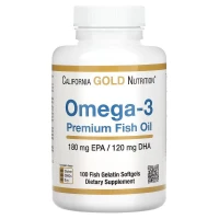 Oméga-3, California Gold Nutrition, 100 capsules à base de gélatine de poisson (HALAL)