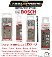 Foret a Métaux HSS-G Pour perceuses/visseuses rotatives BOSCH 