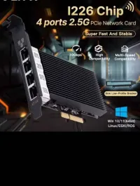 Carte reseau 4 port 2.5 Gbps PCIe