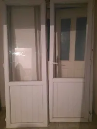 Porte aluminium avec rideau 