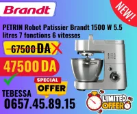 PETRIN Robot Patissier Brandt 1500 W 5.5 litres 7 fonctions 6 vitesses