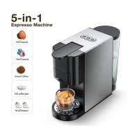 Machine a Café Multi-Capsules 5En1 INOX 1450W, Dolce Gusto /Nespresso /Lavazza Blue /Pasti /Poudre