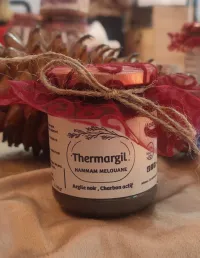 Argile grise,eau thermale, charbon actif 