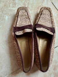 Mocassins léopard + mocassins compensées blanche