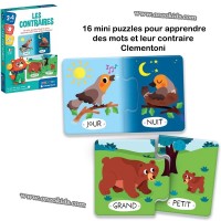 16 mini puzzles pour apprendre des mots et leur contraire Clementoni