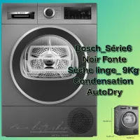 Bosch_Série6/ Sèche linge 9Kg Noir Fonte