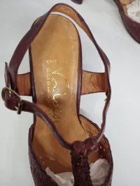 Très chic Sandale française en cuir tressé pour femme