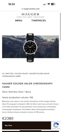Montre de luxe hauger mouvement swis