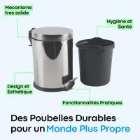 Poubelle inox pour usage public et collective 