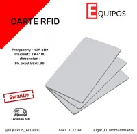 CARTE PVC RFID 125KHZ VIERGE SOLID