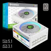 ALIMENTATION GAMEMAX RGB SMART 1300W (ATX3.0/3.1 PCIe5.0/5.1) 80PLUS PLATINUM BLANC