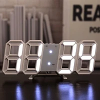 3D LED Digital Wall Clock BLANC