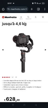 Gimbal Manfrotto MVG460 neuf