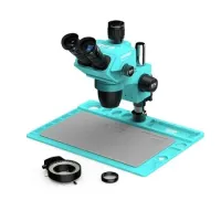 MICROSCOPE SYNCHRONE TRINOCULAIRE RF4 RF-6565PRO 6.5-65X AVEC LUMIÈRES LED