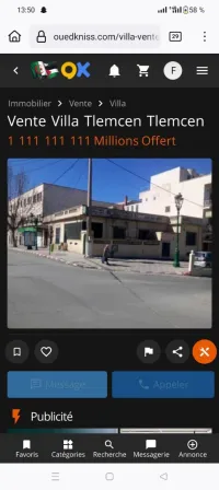 Vente Villa Tlemcen Tlemcen