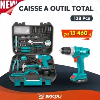 Caisse total 128 PCS valise + visseuse 12v original 