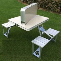 Table camping pliable avec 4 siège  طاولة 