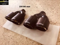 Double sortie d'échappement carbone Akrapovic 2X100 mm 