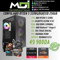 CONFIG GAMING : AMD RYZEN 3 3200G/8GB/SSD256GB 