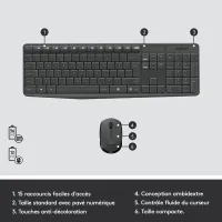 Combo Clavier Souris sans fil Logitech MK235