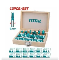 Jeu de Bits de routeur 6mm 12 pcs TACSR0121 TOTAL