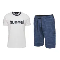 HUMMEL Ensemble Short TShirt Blanc/Bleu