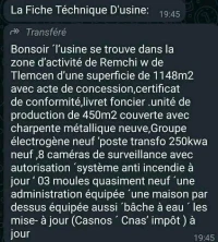 Vente Usine Tlemcen Remchi