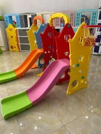 لعبة أطفال 3 في 1 - زحليقة + أرجوحة + كرة السلة Jeu de balançoire pour enfants