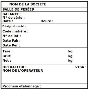 TICKET DE PESÉES DATA INTEGRITY BALANCE BASCULE MIZANE