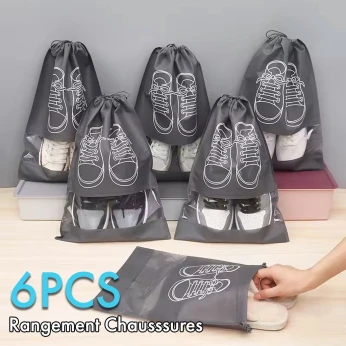 Sacs à chaussures de voyage, housse anti-poussière 6pcs