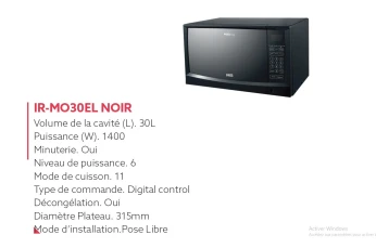 MICRO-ONDES IRIS 30L NOIR