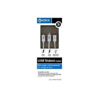 CABLE USB TO 3 MICRO-USB KSIX 3 CHARGE ET 1 DATA 1M